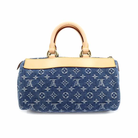 Louis Vuitton Monogram Denim Neo Speedy Hand Bag Canvas Leather Blue - Picture 2 of 7